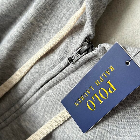 Polo Ralph Lauren, Medium, Men's Fleece Full-Zip Hoodie Heather Gray (M) - Picture 7 of 11